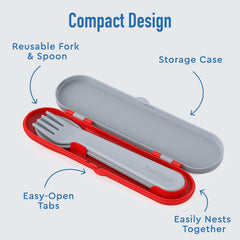 Bentgo Kids Travel-Compact design demonstrates nesting utensils.