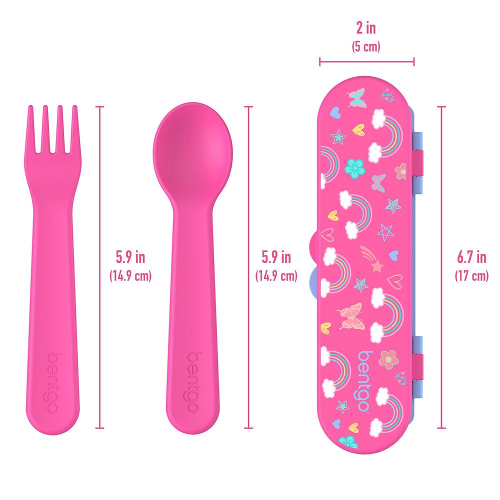 Bentgo Kids easy-grip handles on utensils for small hands.
