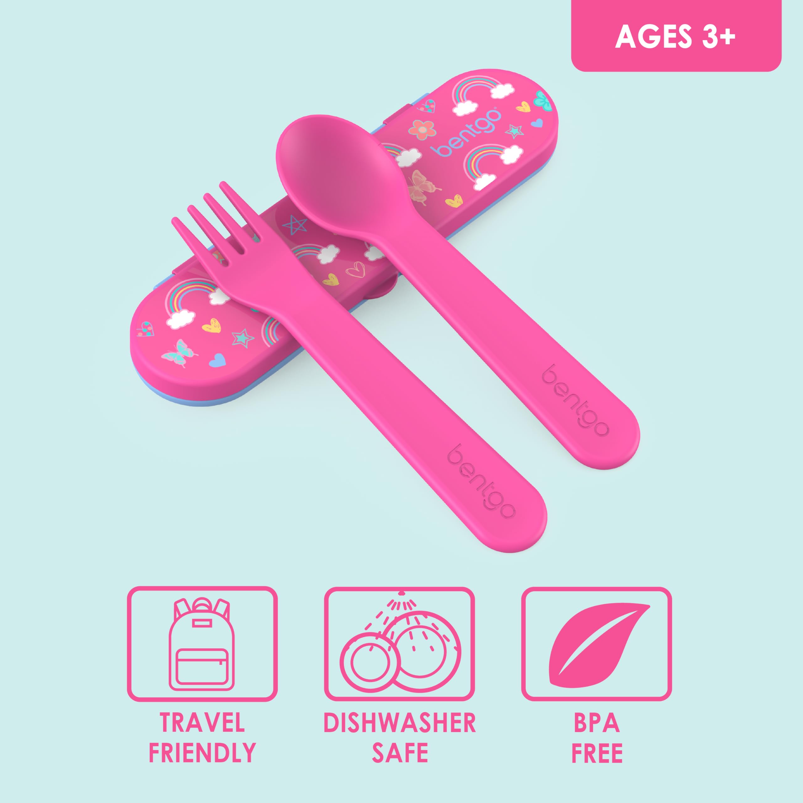 Bentgo Kids utensil set spoon close-up with smooth edges.
