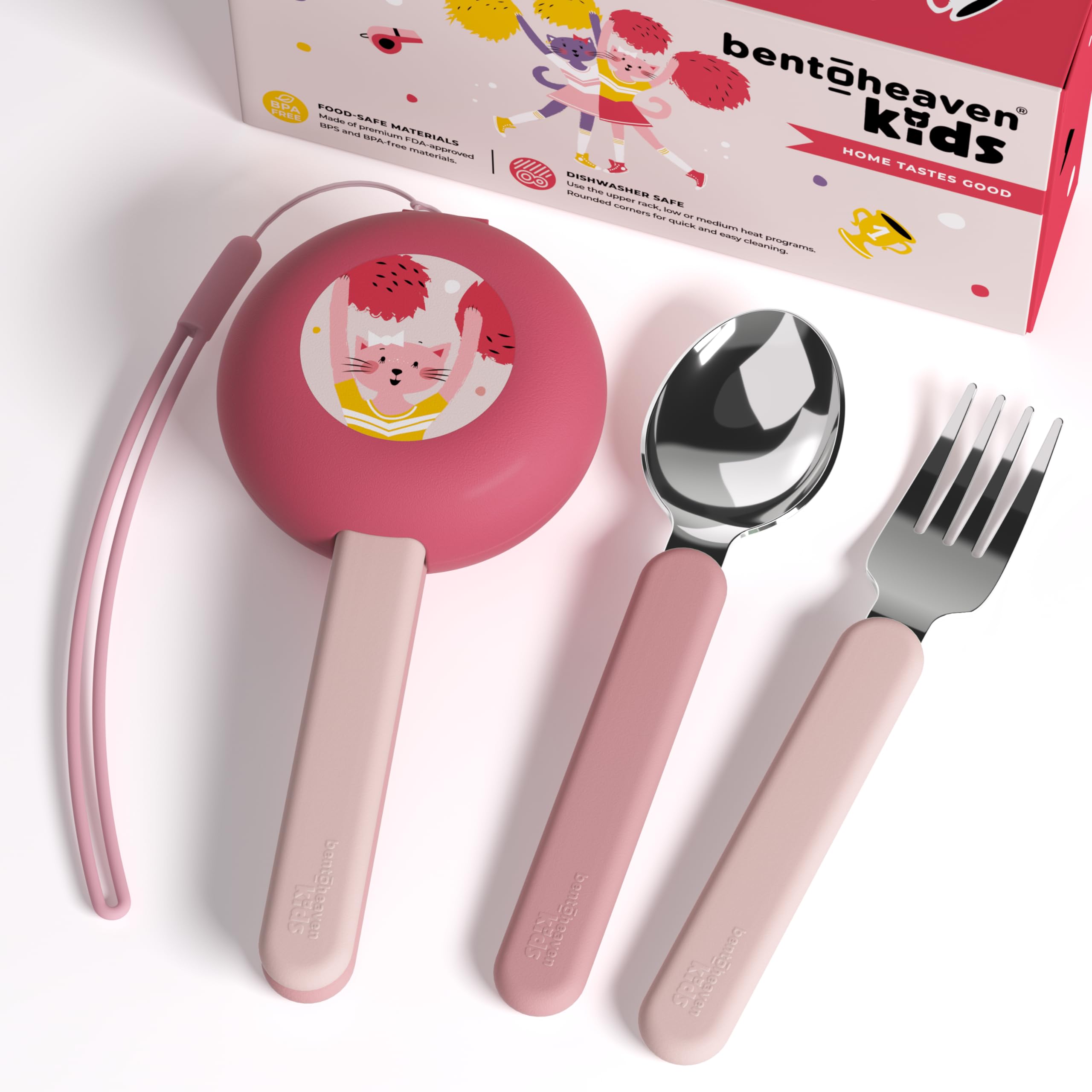 Bentoheaven kids travel utensils case with buckle for secure on-the-go meals
