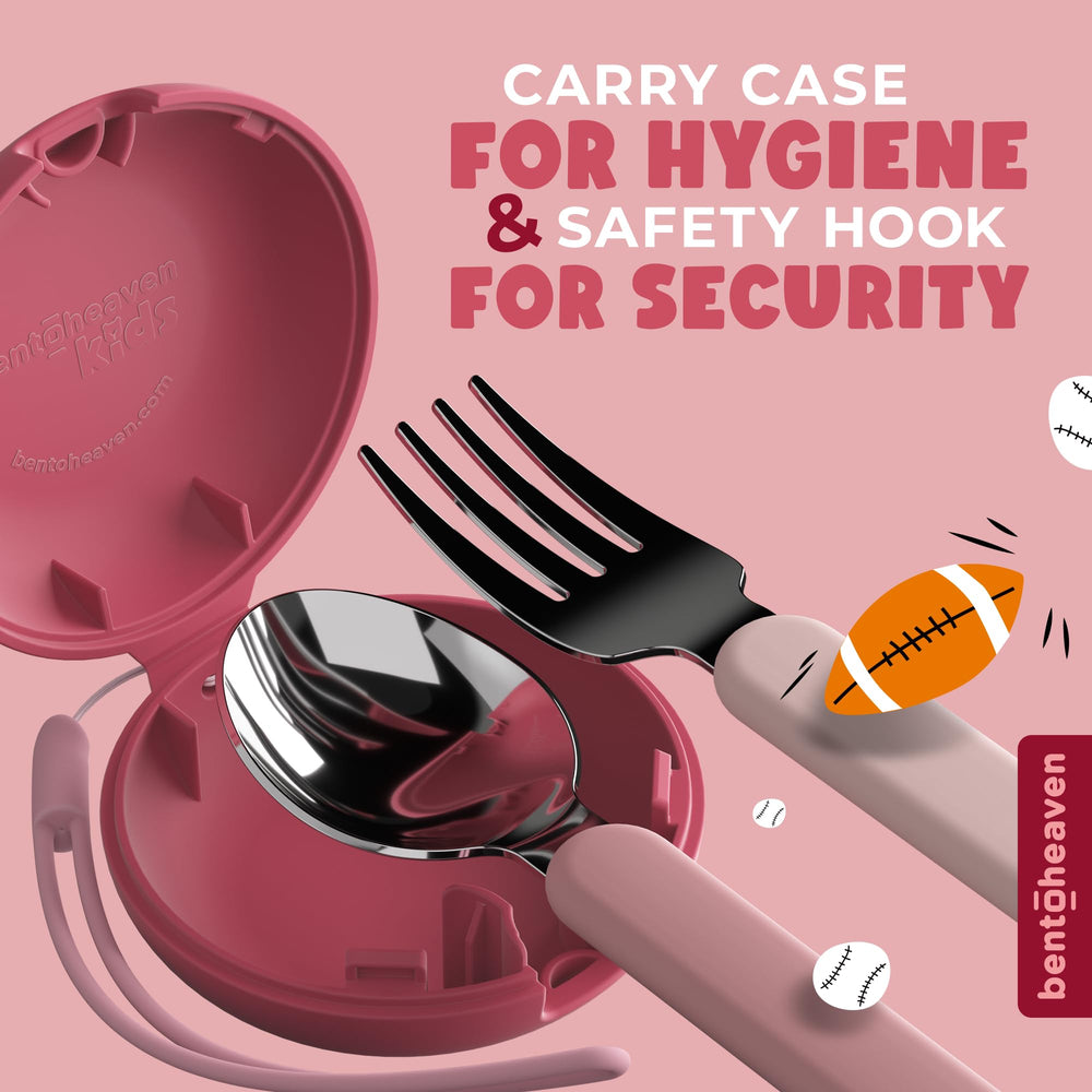 Bentoheaven utensils with stainless steel body and BPA-free plastic handle for durability