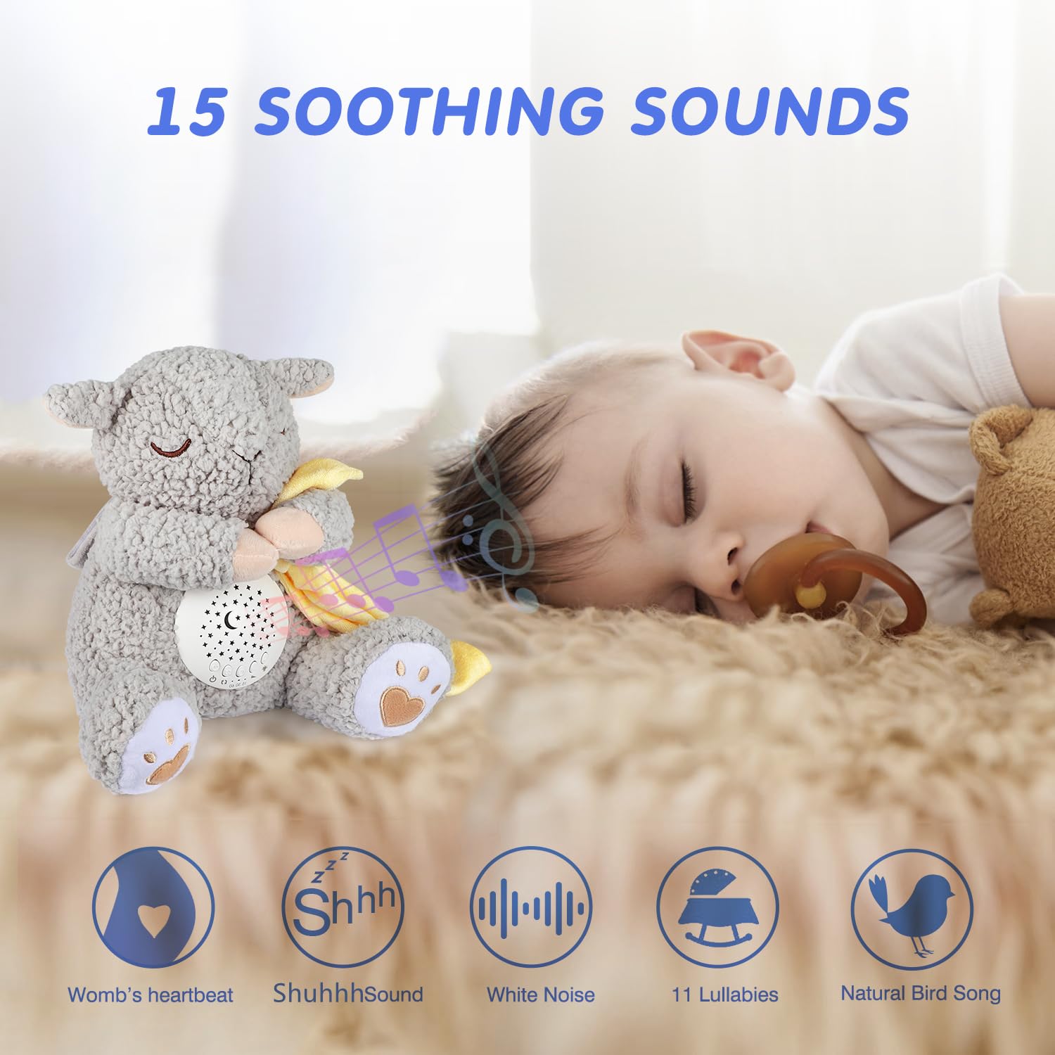 BEREST 15 lullaby songs provide calm melodies to help ease naps