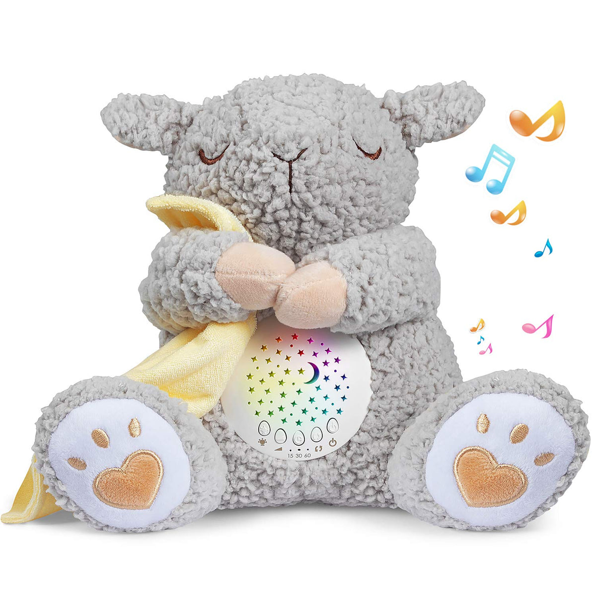 BEREST baby sheep sleep soother with cuddly plush and soothing sounds for bedtime