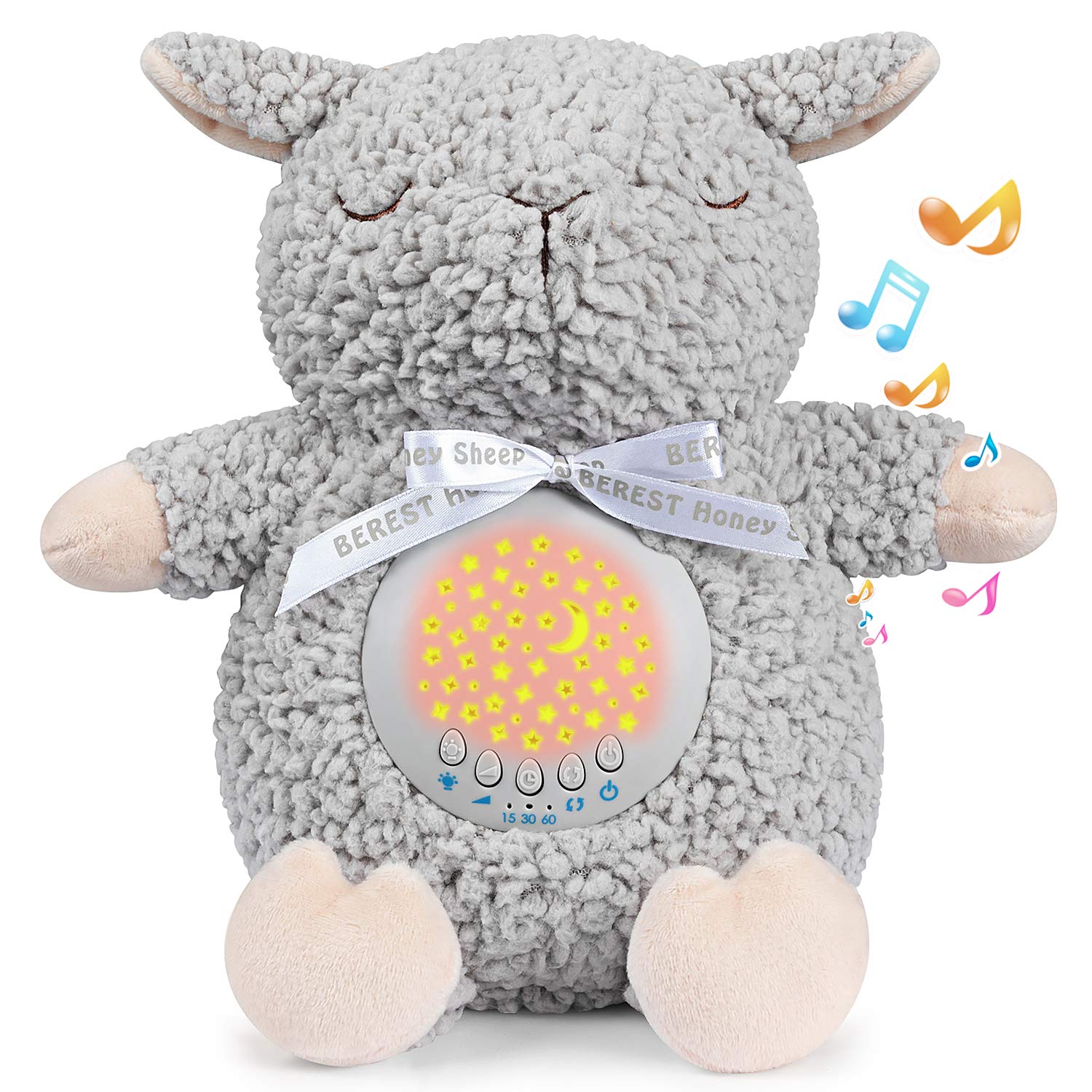 BEREST sleep soother with projector night light creates calming star visuals for settling