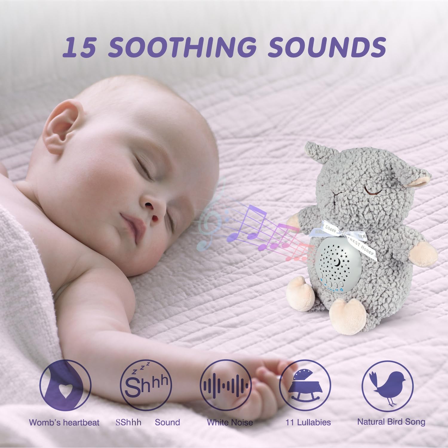 BEREST sleep soother white noise helps baby drift off peacefully