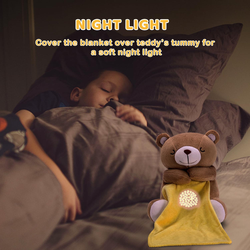 BEREST colorful moon and star projection enhances the nursery atmosphere.
