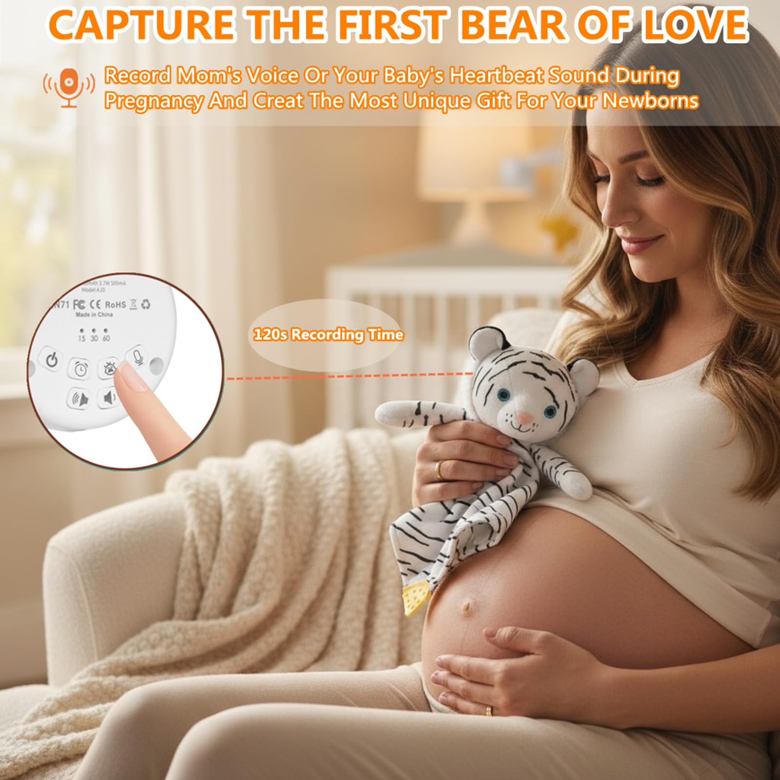 BEREST cry sensor – automatic soothing when baby stirs for hands-free comfort.