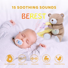 BEREST night light projector with stars creates a soothing nursery ambiance.