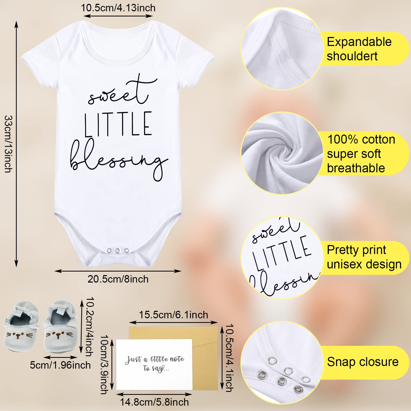 Berlune infant bodysuit in soft cotton offers a cozy, photo-ready reveal prop