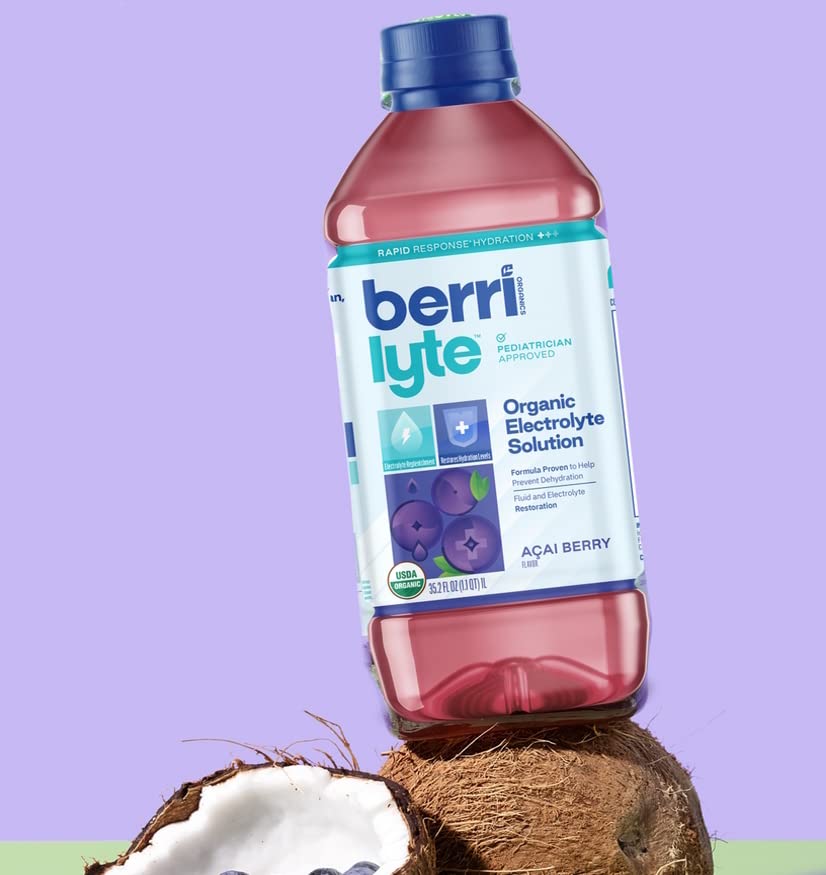 Pediatric-friendly packaging reflects family-focused hydration with Berri Lyte.