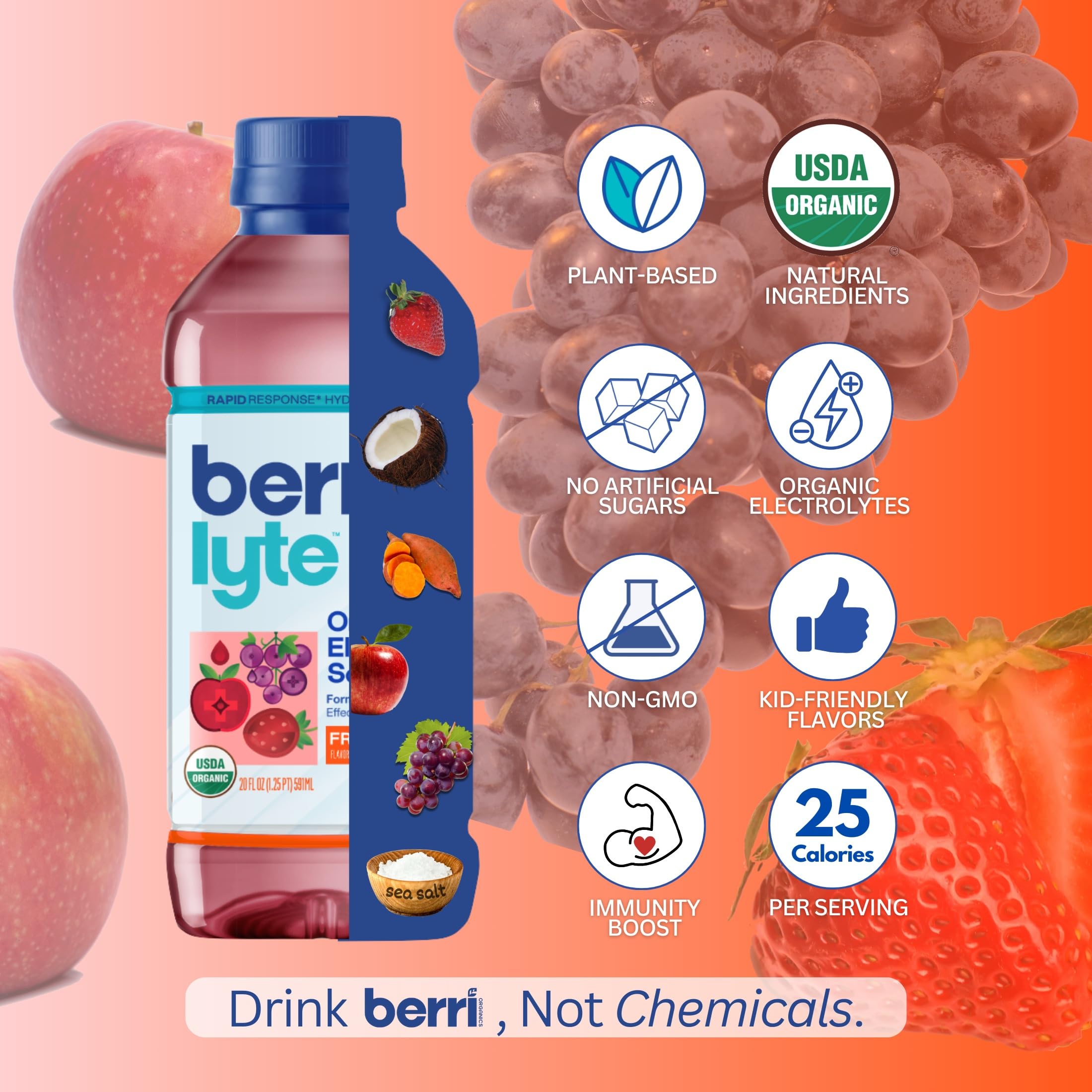 BERRILYTE plant-based electrolyte graphic highlighting natural minerals.