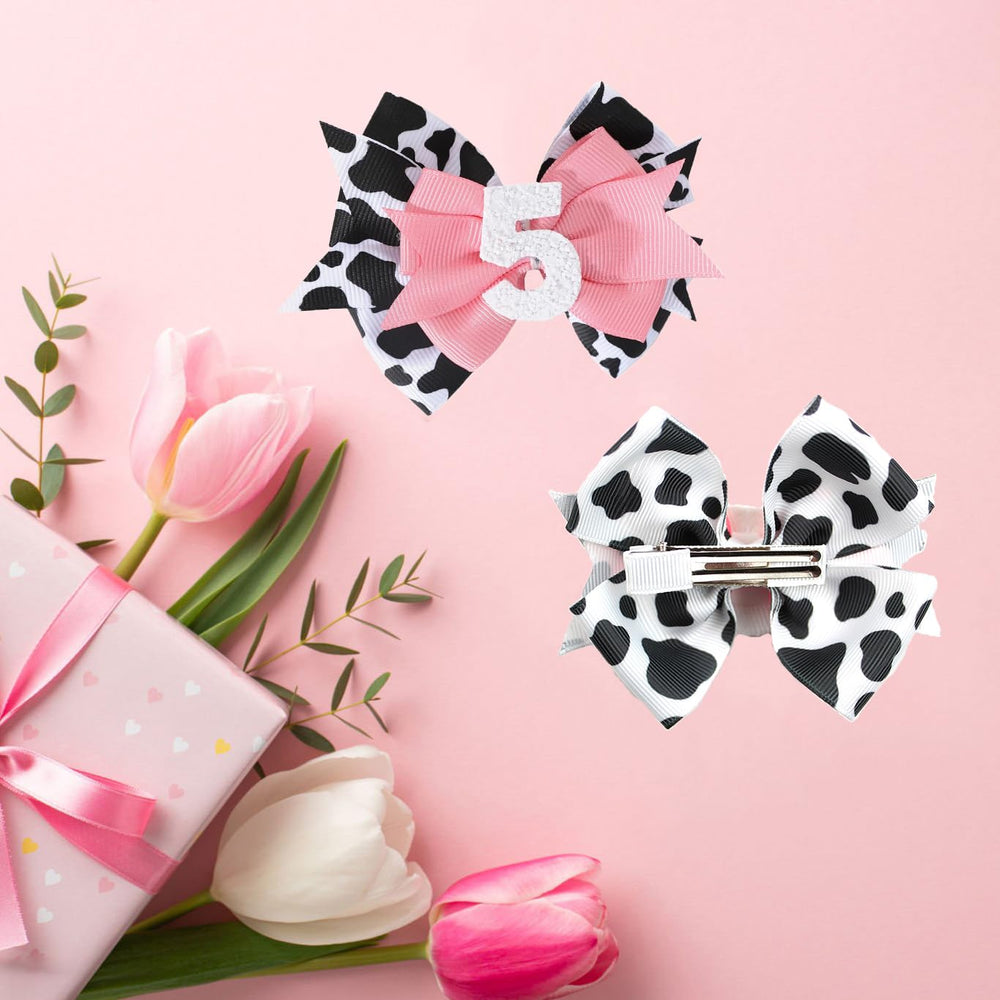 BESALECK cow-print baby bow adds whimsy to daily outfits.