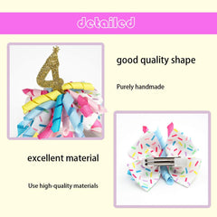 BESALECK gold number bow hair clip offers a festive touch for celebrations.