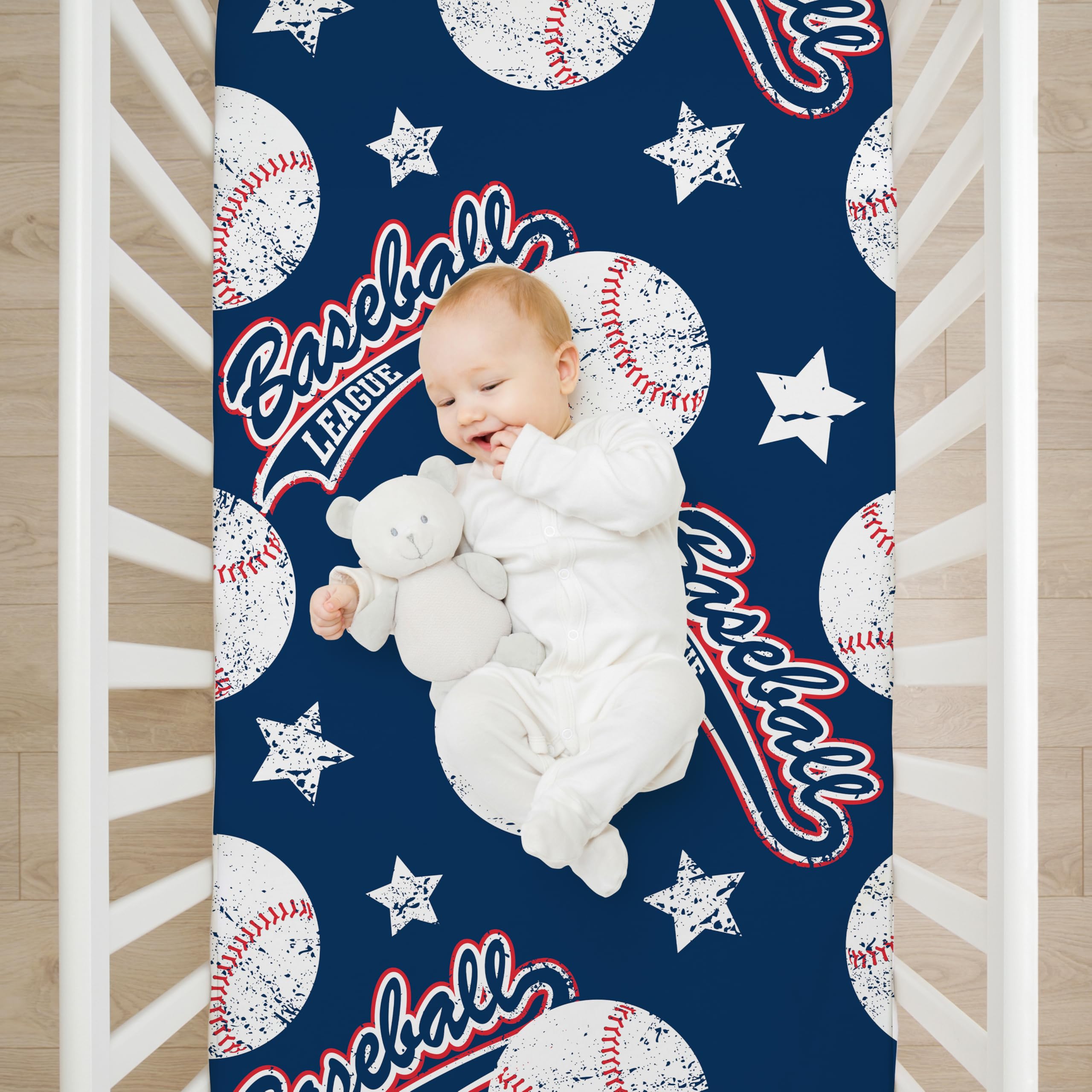 Besaomeom 4-pack crib sheets featuring soccer balls spark playful nursery moments.