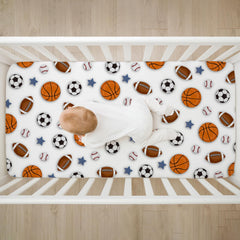 Besaomeom 4-pack crib sheets in watercolor sport design soothe bedtime routines.