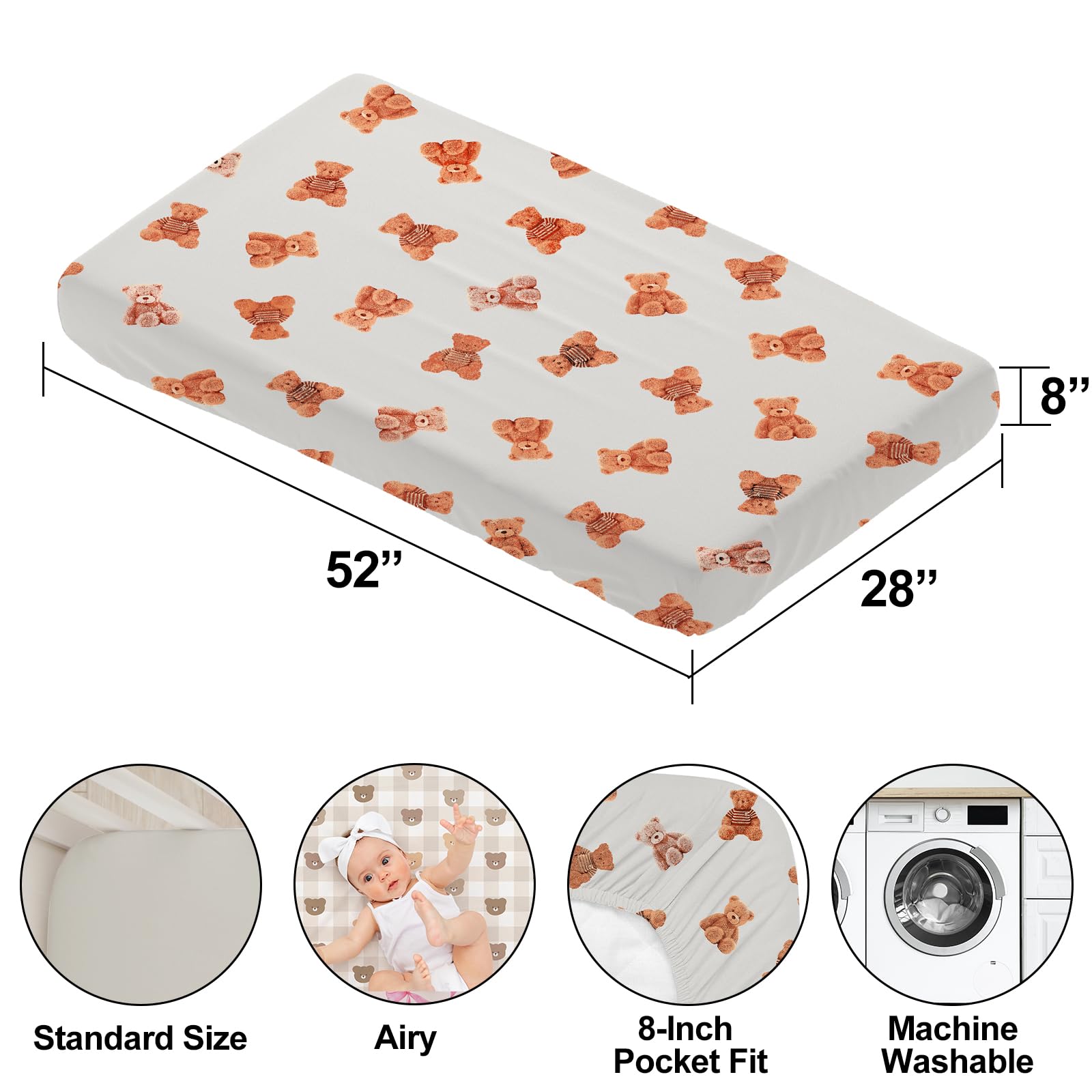 Besaomeom machine-washable crib sheet keeps colors vibrant after many cycles