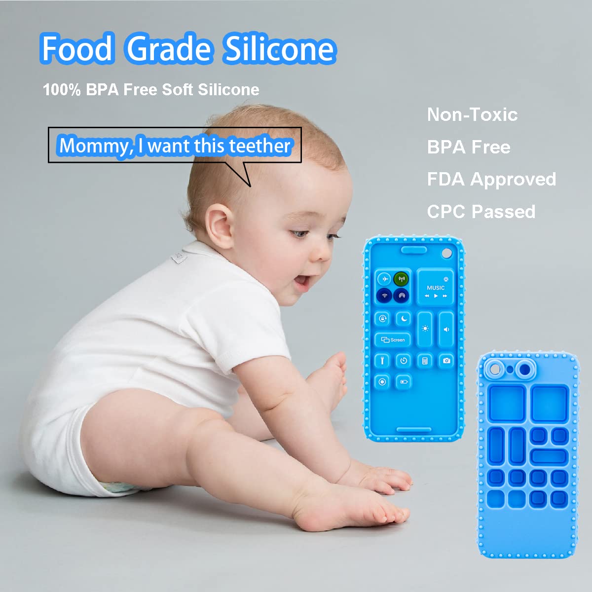 Besosay pacifier-clip-teether keeps the teether secure and within reach.
