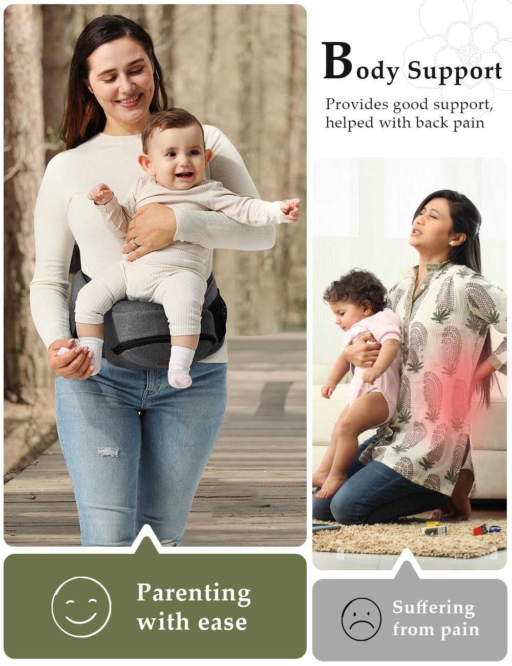 Besrey Adjustable Waistband 27 to 43 inches for a customizable, secure fit.