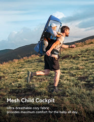 Besrey baby backpack carrier sunshade detached demonstrates all-weather outing protection.