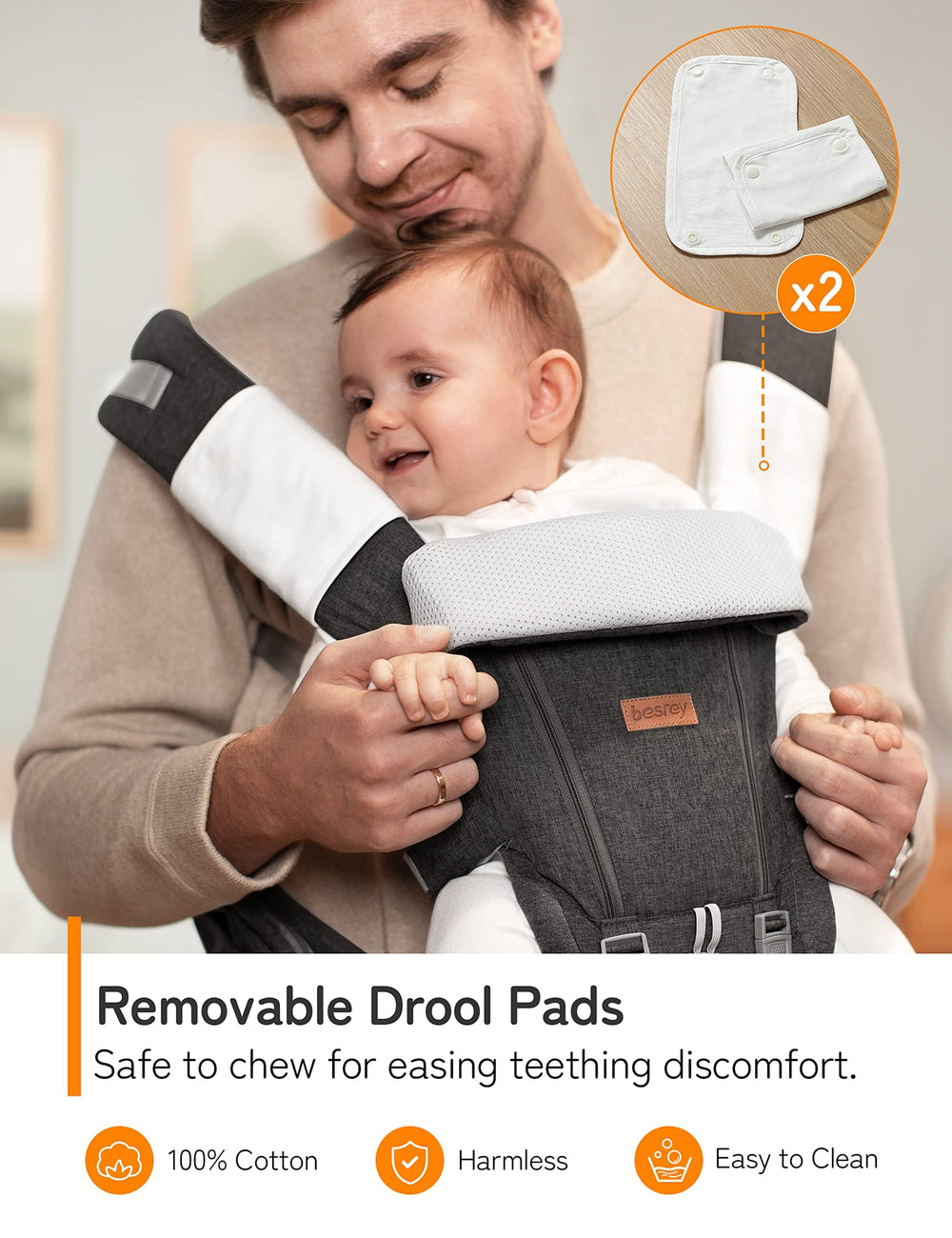 Besrey ergonomic headrest supports naps and comfortable posture.