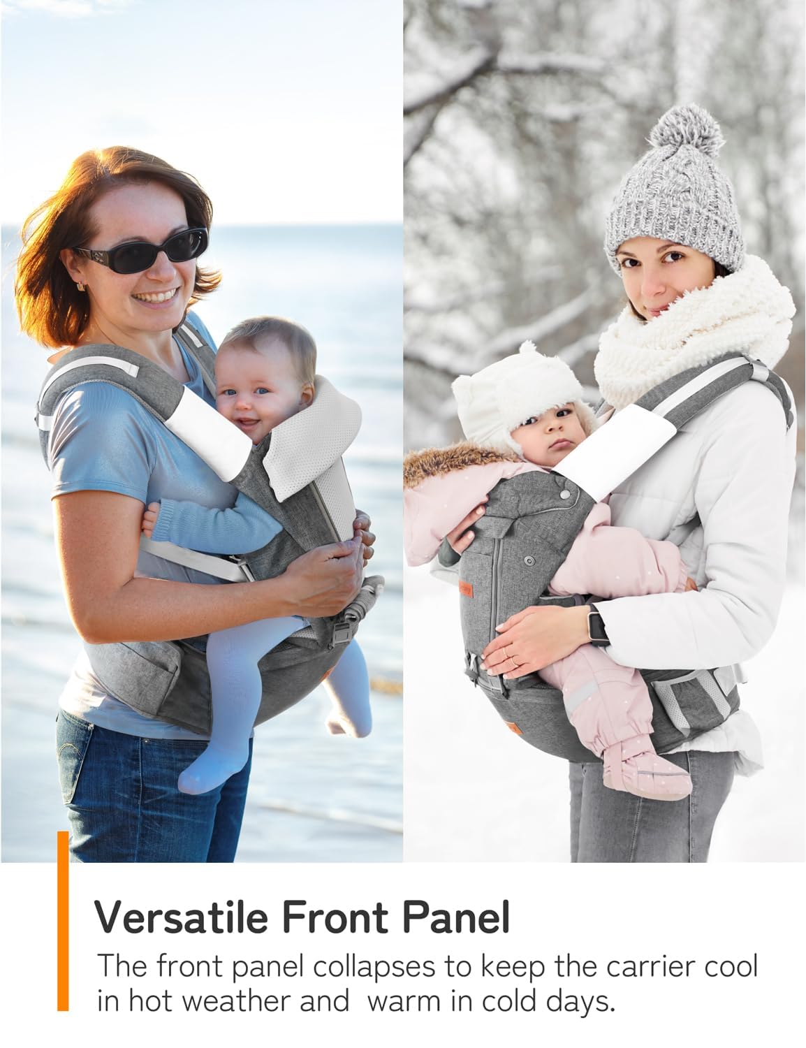 Besrey front-facing summer mesh carrier keeps baby cool on outdoor adventures.
