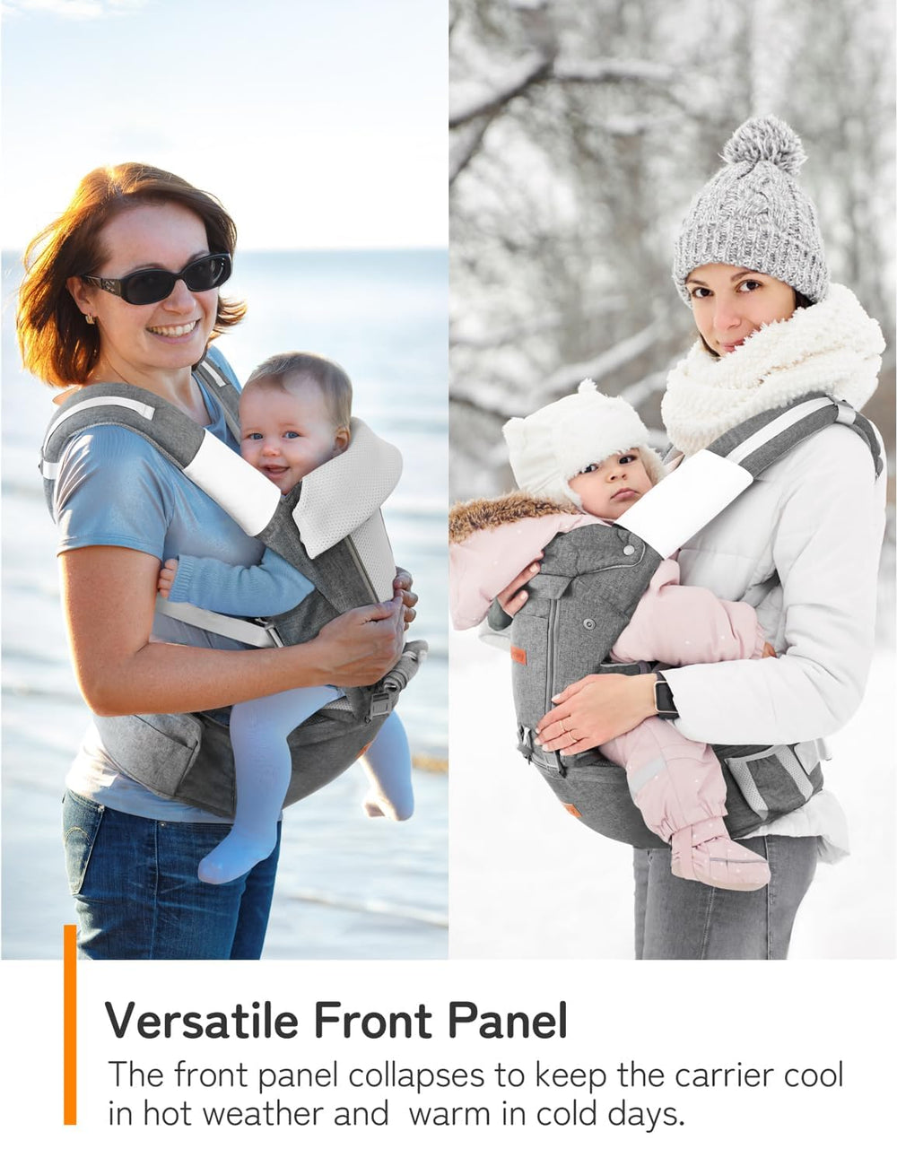 Besrey front-facing summer mesh carrier keeps baby cool on outdoor adventures.