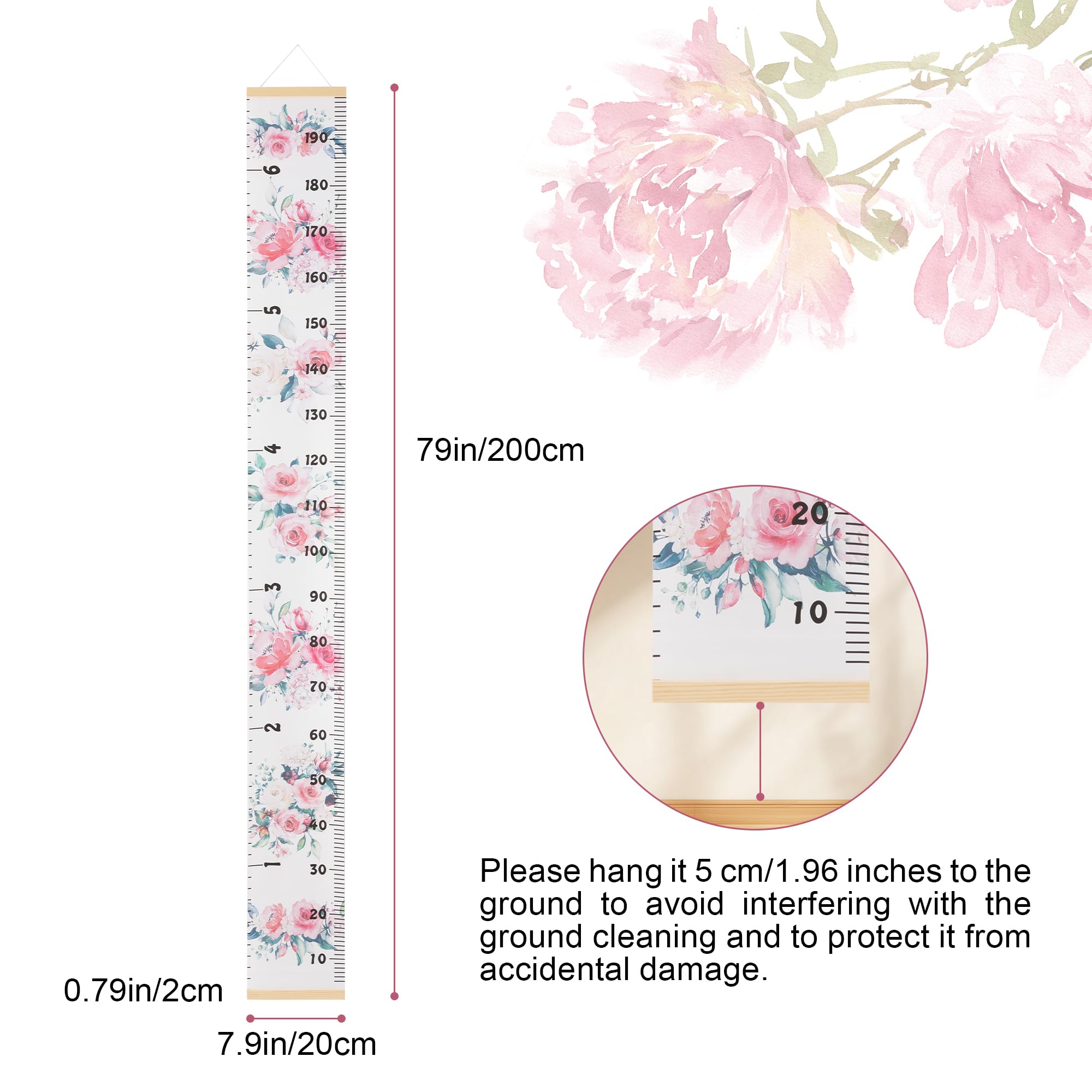BESSLEE cm and ft display helps track your child’s height over time.