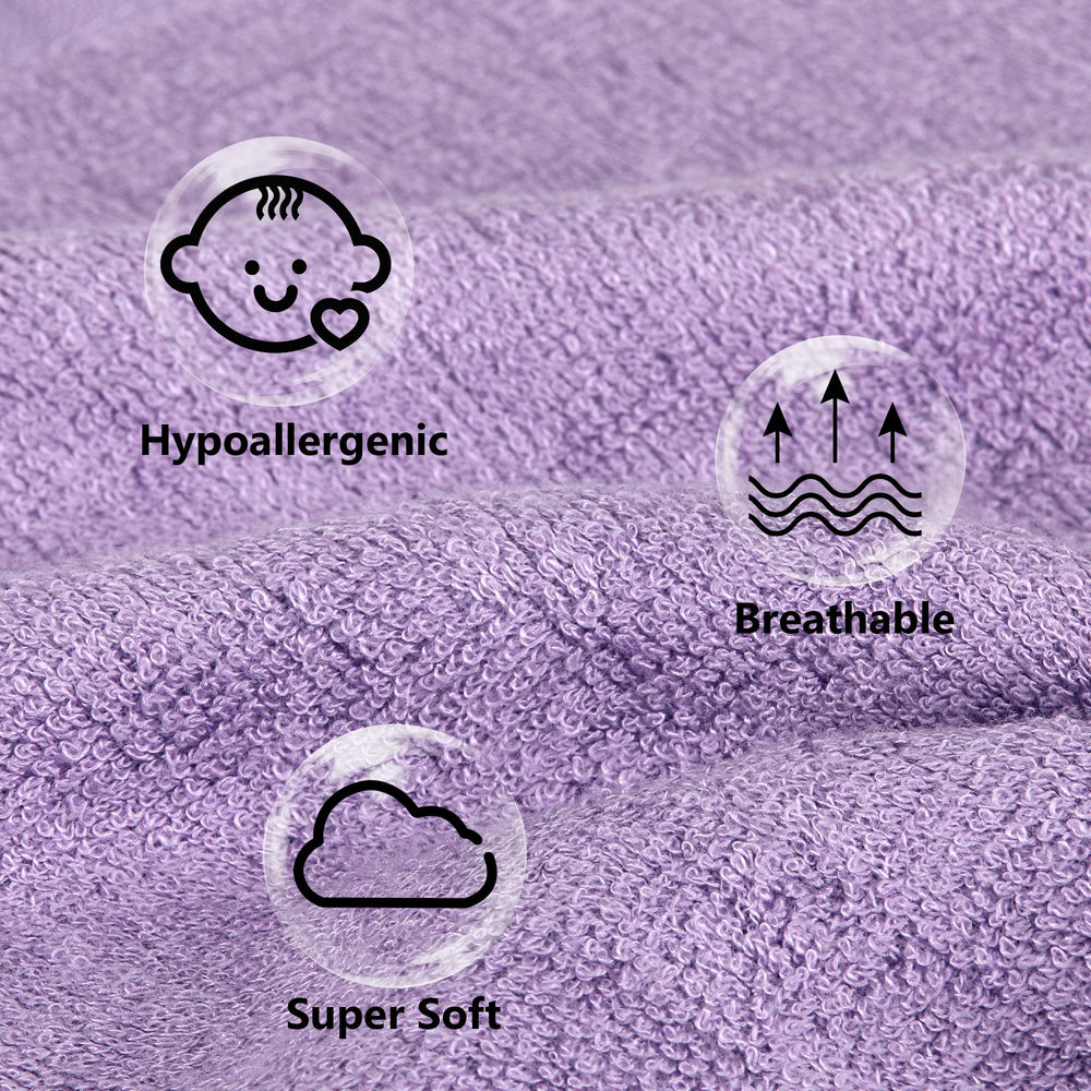 BESSLEE color-pack washcloths in pink, purple, and rose for easy organization.
