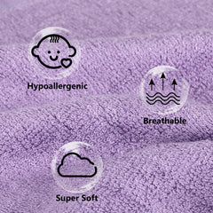 BESSLEE color-pack washcloths in pink, purple, and rose for easy organization.