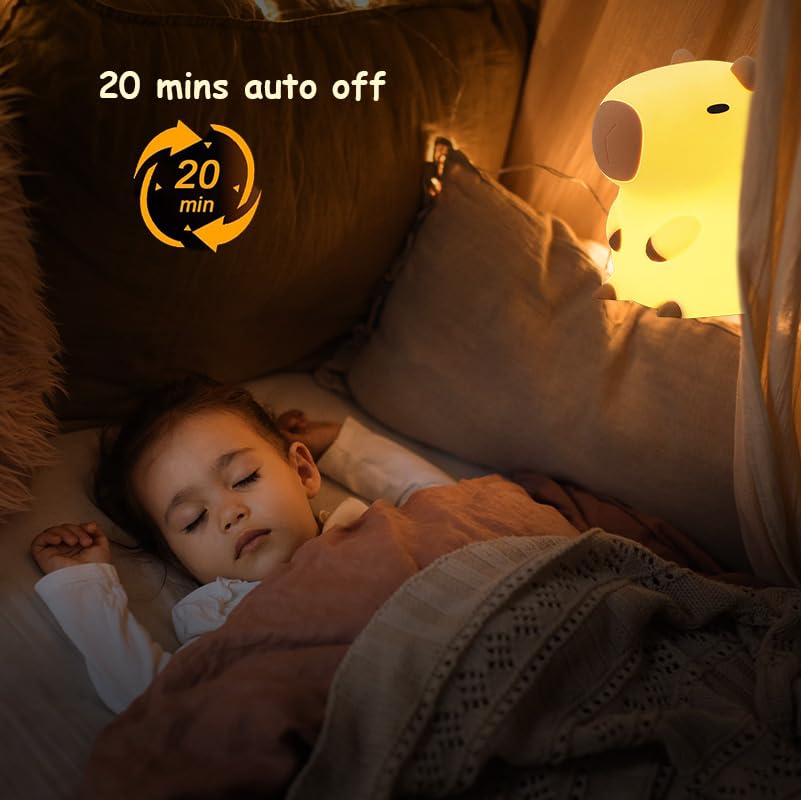 Bestfaith capybara night light rechargeable battery for cordless use