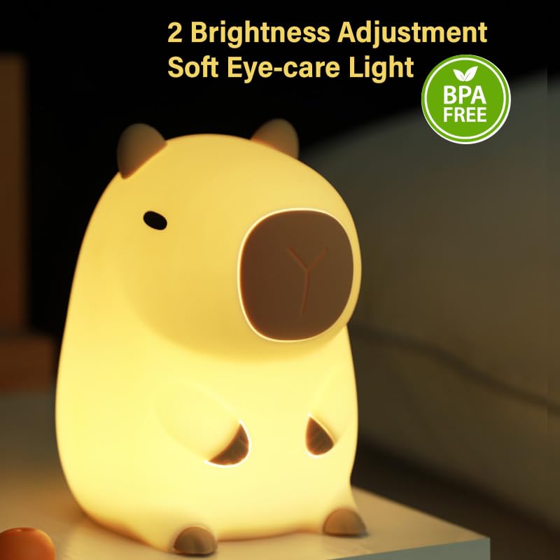 Bestfaith capybara night light showing touch brightness control