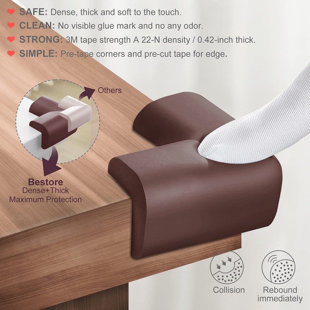 Close-up of Bestore dense rubber foam showing 0.42-inch thickness for impact protection.