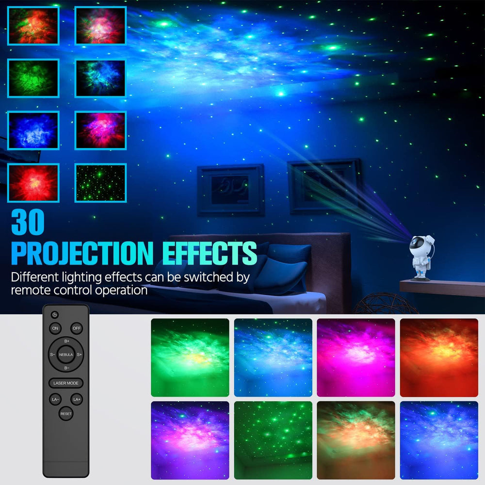 BESTY HOME galaxy projector shows colorful nebula across walls and ceiling.