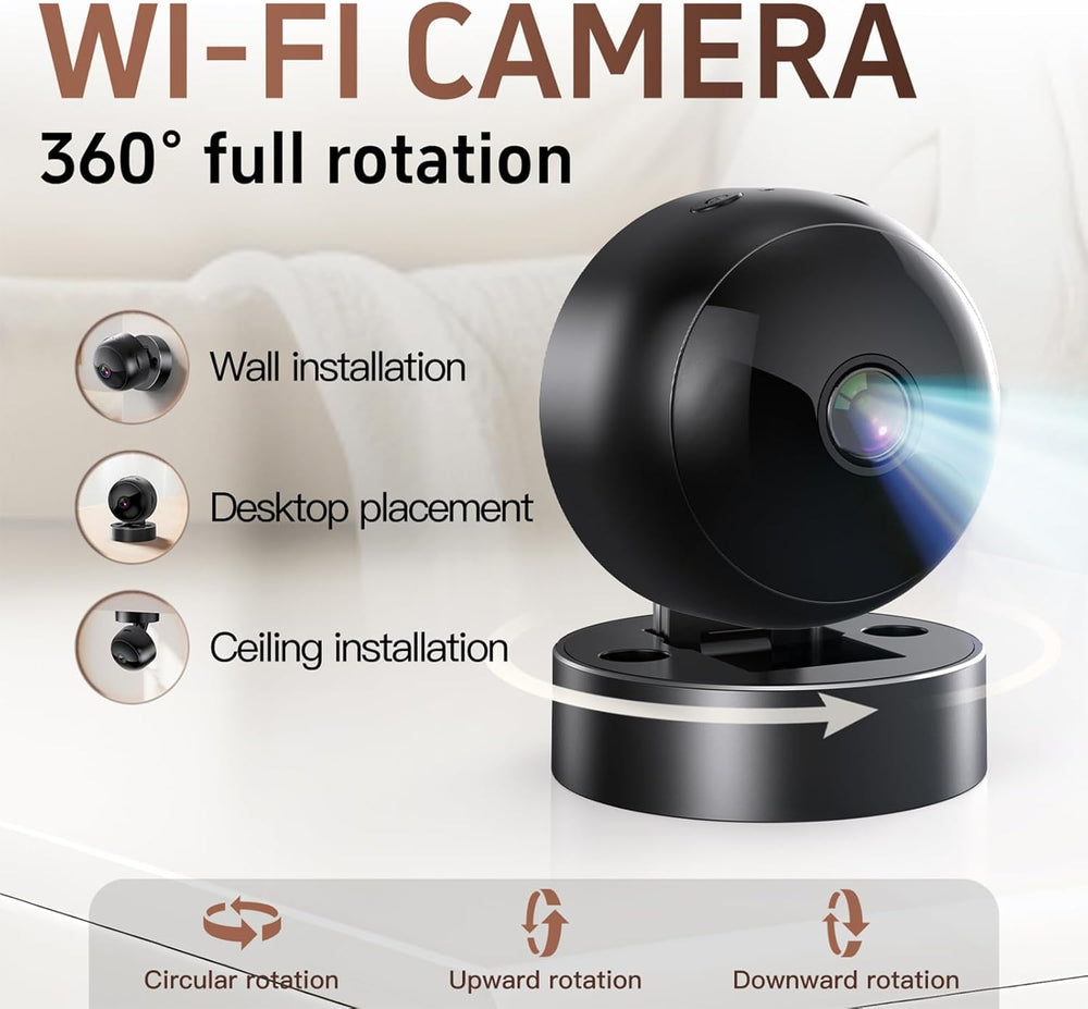 BestYiJo Mini Camera with 360° magnetic base for easy mounting on metal surfaces