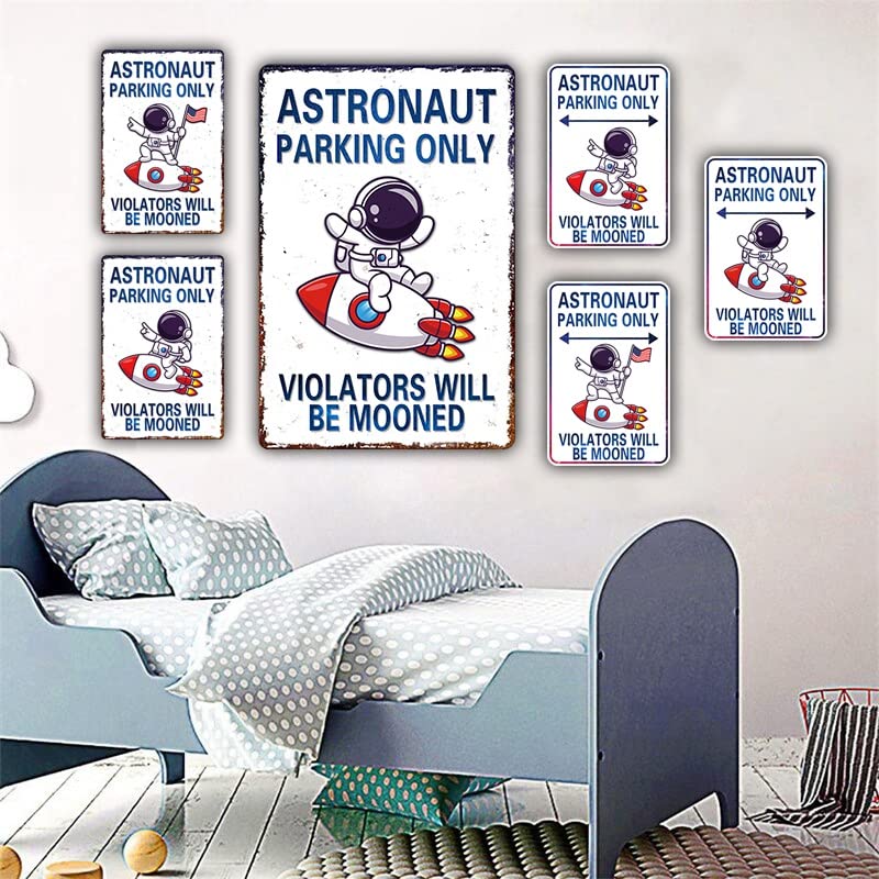 Bestylez aluminum space sign easy to mount with four pre-drilled holes.