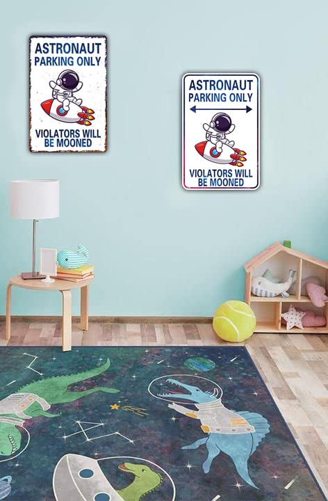 Bestylez durable aluminum sign for keeping a space theme in kids’ spaces.