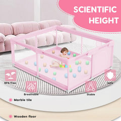 Besuhot pink playpen close-up of durable Oxford cloth