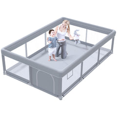 Besuhot extra large playpen setup shows a roomy safe space for babies.