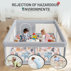 Besuhot large indoor/outdoor play yard ready for versatile use