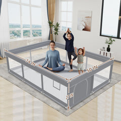 Besuhot playpen exterior zipper door enables easy in-and-out access.