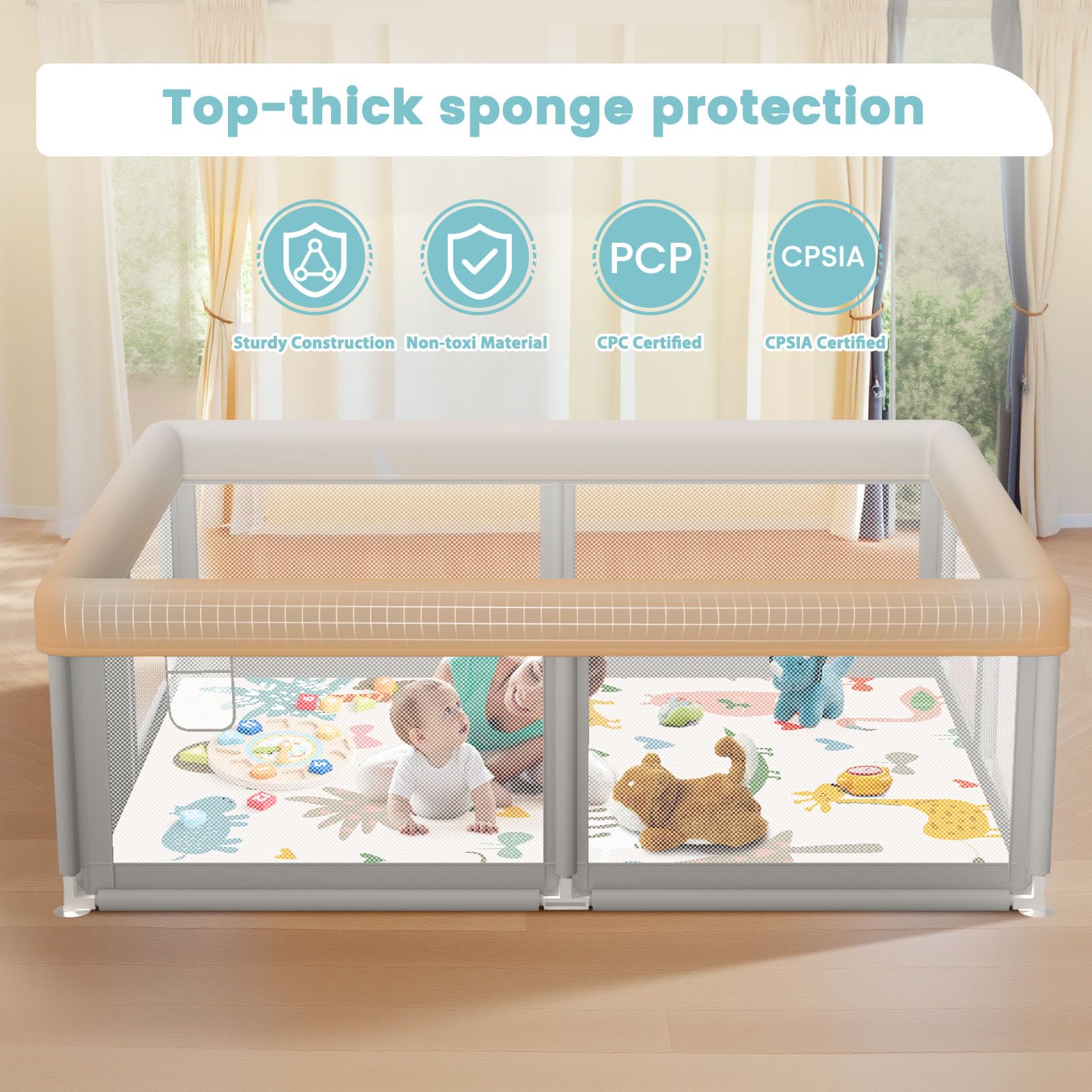 Besuhot storage pocket keeps diapers and toys handy.