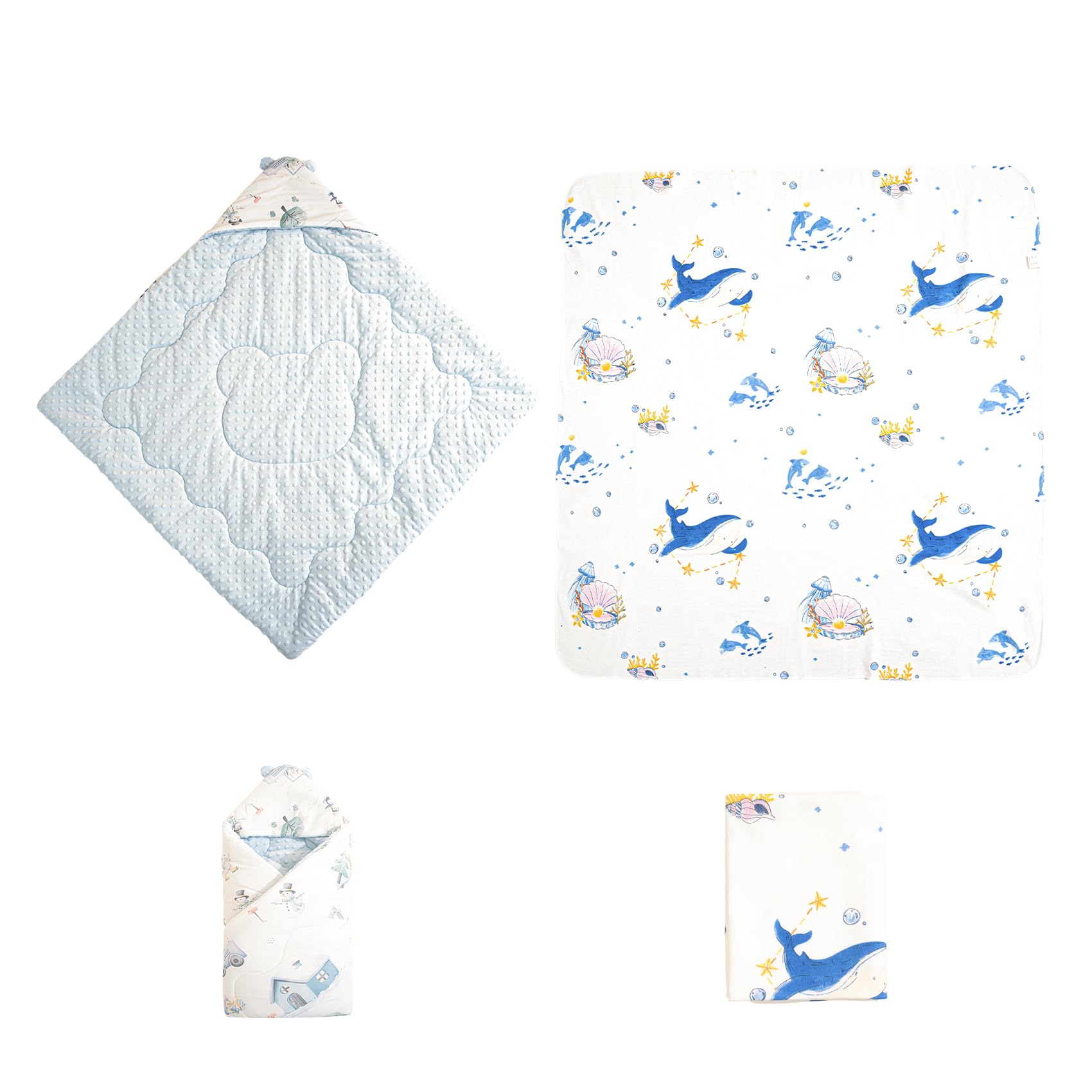 BesVIP thicken warm swaddle with hooded windproof design for outdoor outings.