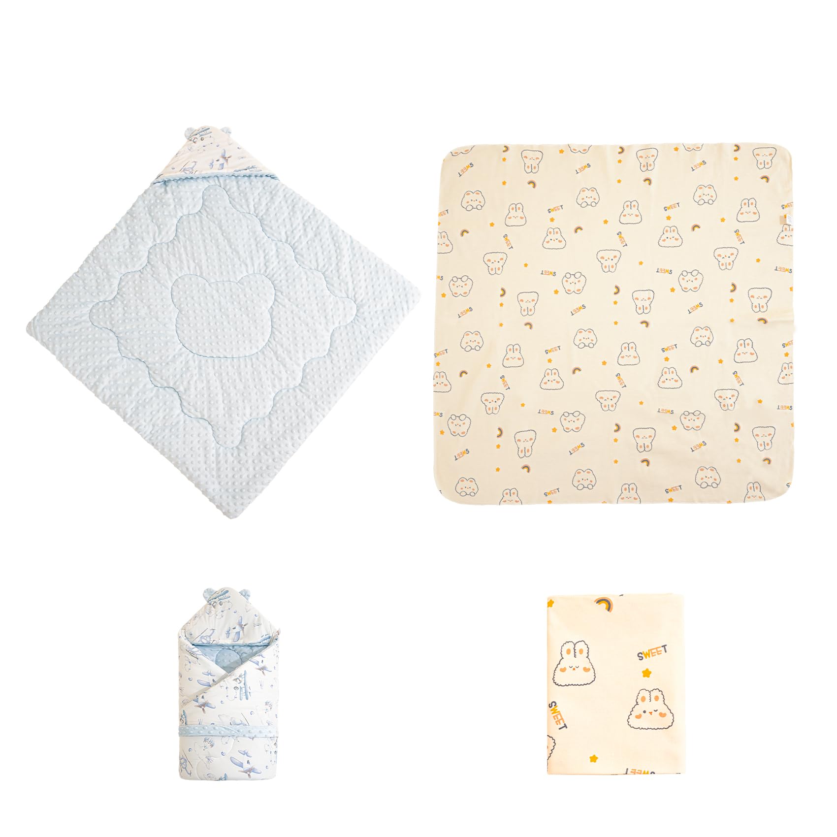 BESVIP Thicken Warm Swaddle with hooded windproof design shielding baby outdoors
