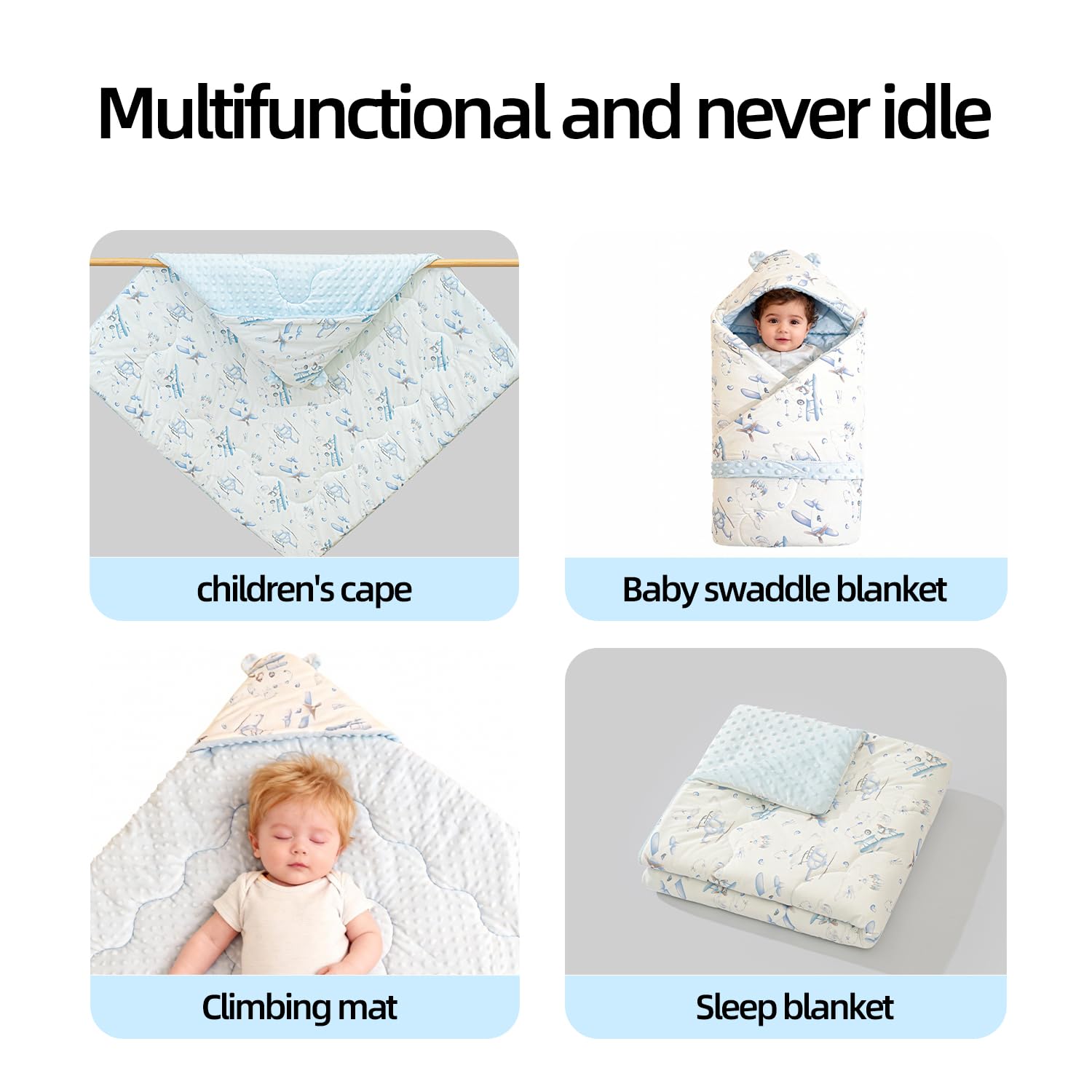 BESVIP smaller 33.5x33.5 inch swaddle ideal for stroller use