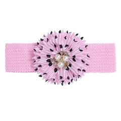 BESZANA headbands with orange flower for vibrant baby outfits.