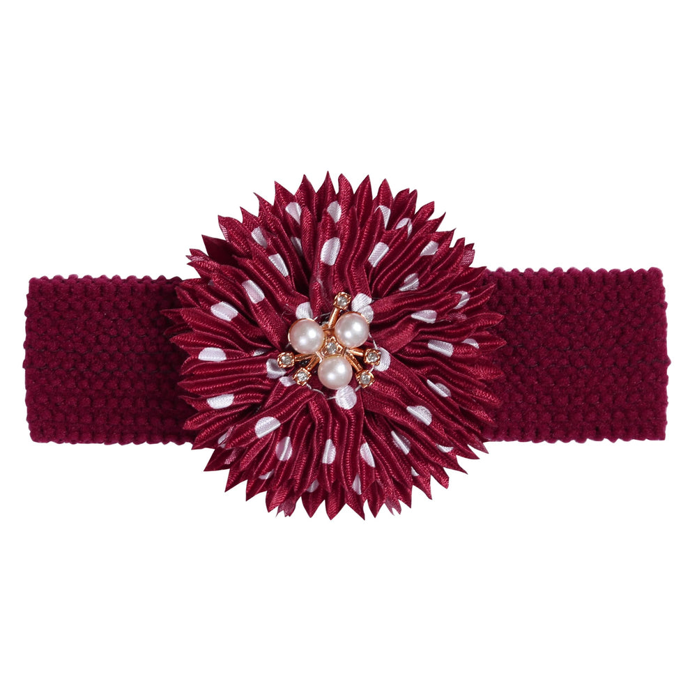 BESZANA headbands flower detail closeup shows soft petals and secure stitching.