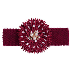 BESZANA headbands flower detail closeup shows soft petals and secure stitching.