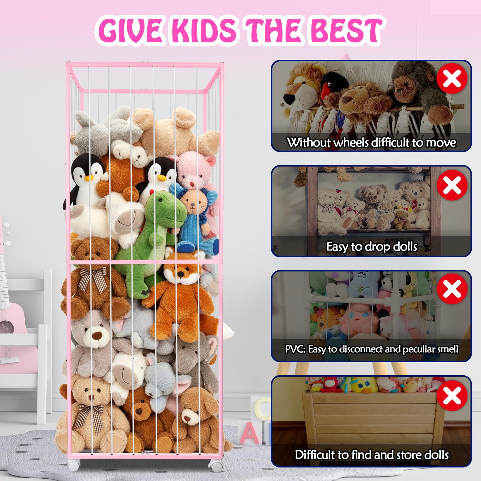 BETBEM elastic cord access provides quick toy retrieval