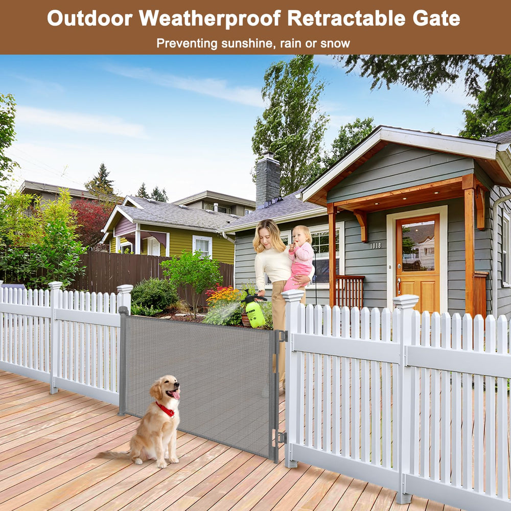 BETERTEK 55-inch wide retractable gate spanning a doorway for pet safety