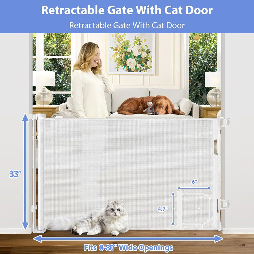 BETERTEK cat door gate enables pet access while keeping babies safe.